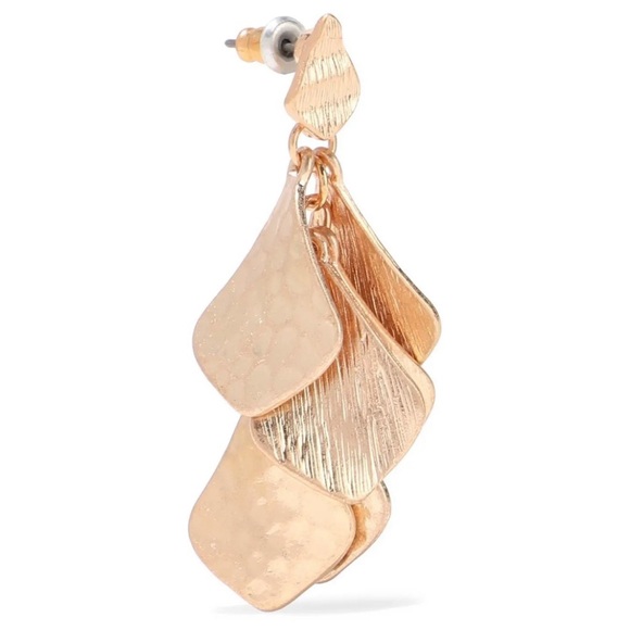 NEW KENNETH JAY LANE Hammered gold-plated earrings - Picture 3 of 9